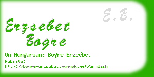 erzsebet bogre business card