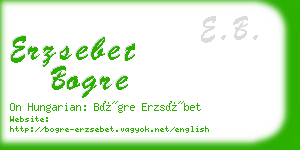 erzsebet bogre business card